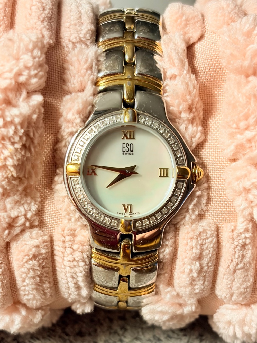 ESQ Two-Tone Mother-of-Pearl Women's Watch in Silver and Gold